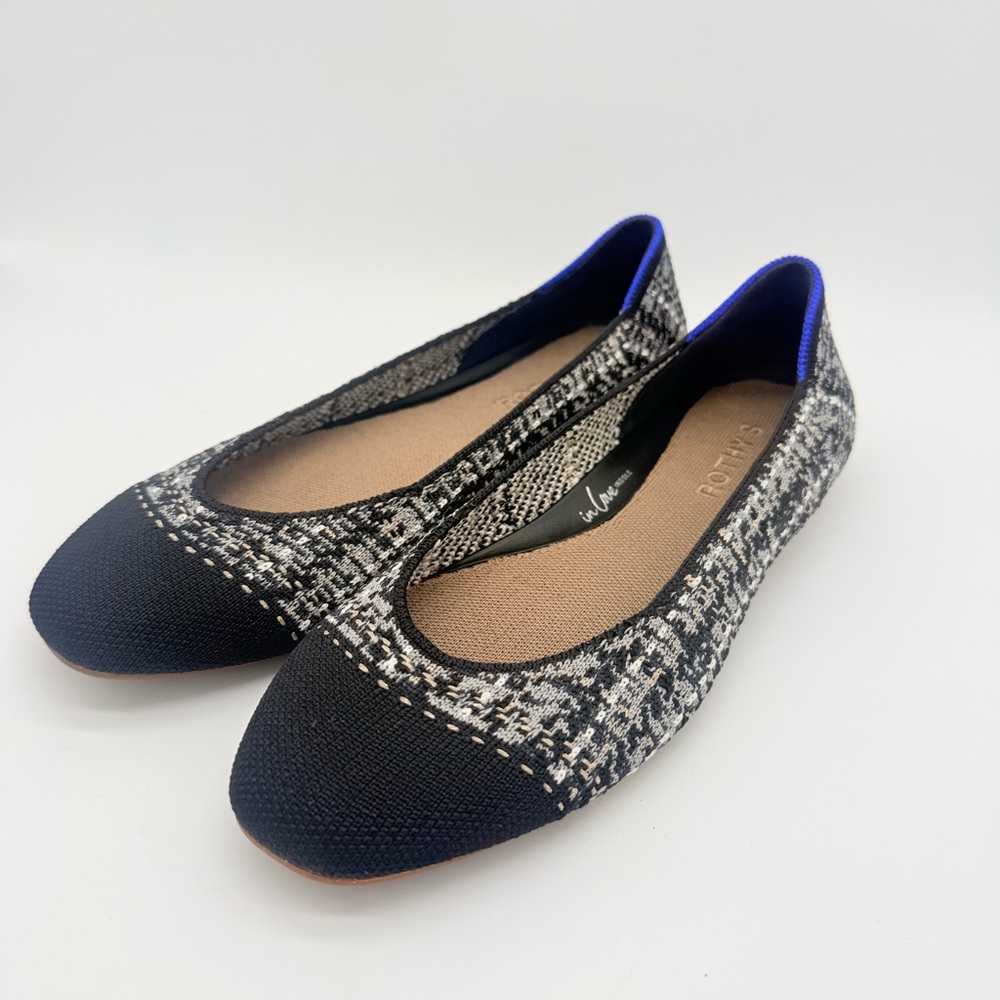 Rothy's The Square Toe Flats in Midnight Tweed Size: 7.5